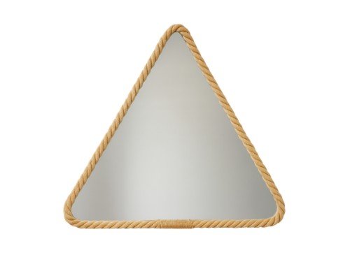 Espejo Triangular Grande Decorativo Diseño Bambu Yute