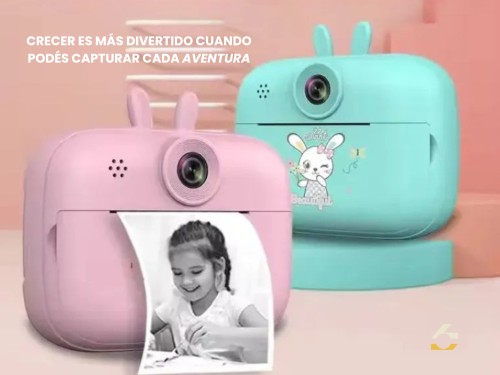 Cámara Impresora Térmica Niños Instantánea Fotos Videos Rosa