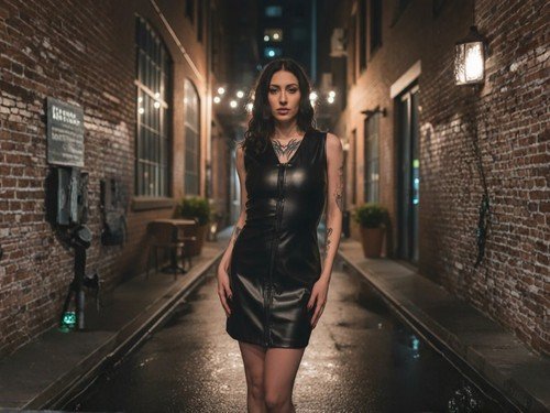 Vestido de Vinilo opaco con Cierre Vestido Sexy