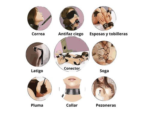 Kit Sado Combo Completo Dominación Fetiche Bdsm