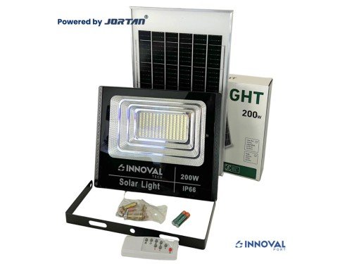 Reflector Solar 200W con Panel y Control Remoto