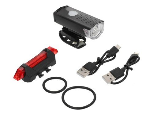 Kit de Luces LED USB Delantera y Trasera para Bicicleta