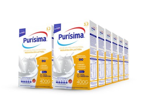 Leche en polvo Purísima Reducida en Lactosa 400g x12 + ENVÍO GRATÍS