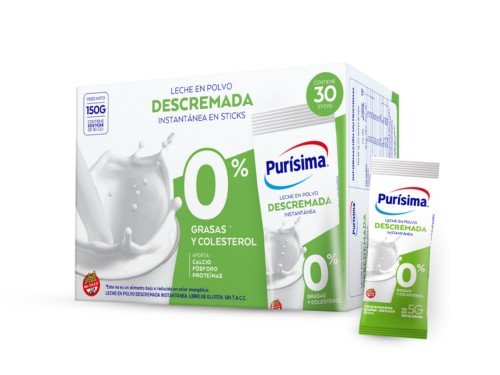 Leche en polvo Purísima Descremada 5g Pack x 600 unid + ENVÍO GRATÍS