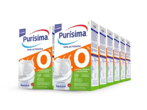 Leche en polvo Purisima Deslactosada 400g Pack x12 + ENVÍO GRATÍS