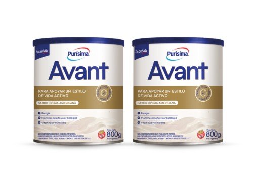 Suplemento Avant 800g Pack x2 latas sabor americana + ENVÍO GRATÍS