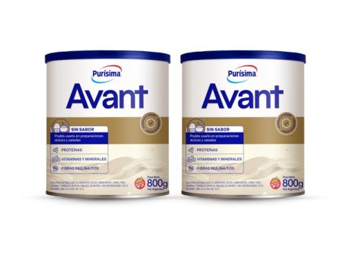 Suplemento Avant 800g Pack x2 latas SIN SABOR + ENVÍO GRATÍS