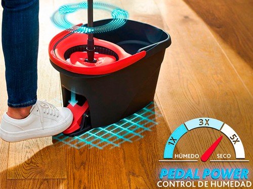 Vileda Kit Easy Wring Balde A Pedal Cabo + 2 Repuestos Mopa