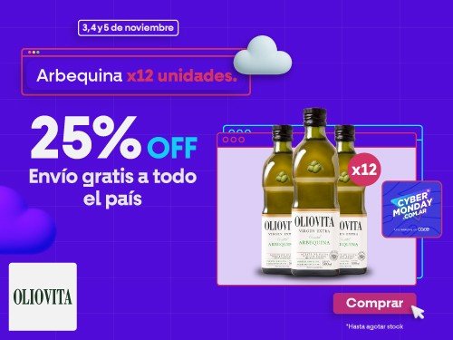 Aceite de Oliva Virgen Extra-Oliovita Varietal Arbequina 12 unidades