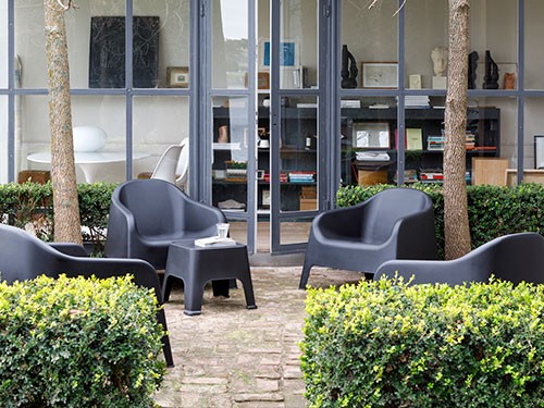 Set 4 Sillones Skarpo + Mesa Sunset Negro