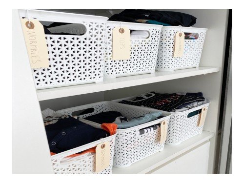 Canasto / Cesto Plastico Ratan Chico X 6 Unidades Colombraro