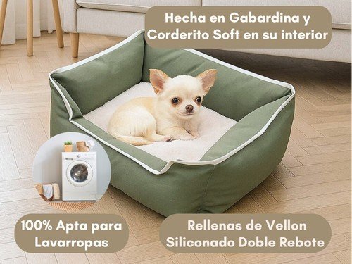 Cama Perro Funda 100% Desmontable Lavable Moises Con Cierre 50x60 cm