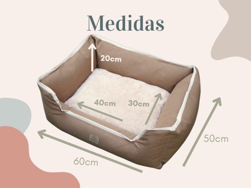 Cama Perro Funda 100% Desmontable Lavable Moises Con Cierre 50x60 cm