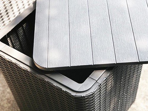 Set 4 Sillones Qatar Rattan + Mesa Capri Negro