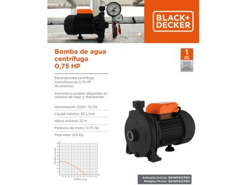 Bomba Centrifuga 0,75 bxwpsicp80 Black And Decker