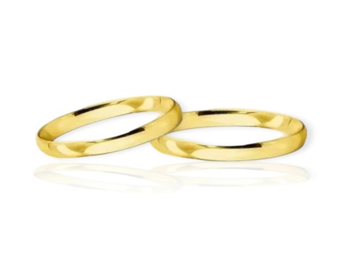 Par De Alianzas Oro 18k- 4 Grs.- 3 Mm.- Media Caña- Cod220