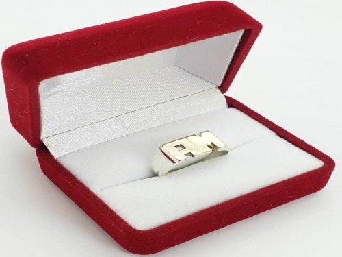 Anillo Con Iniciales Plata 925 - Oro 18k