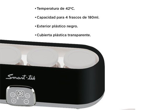 Yogurtera Smart-Tek [YM450] 4 Frascos 180 ml - Color Negro