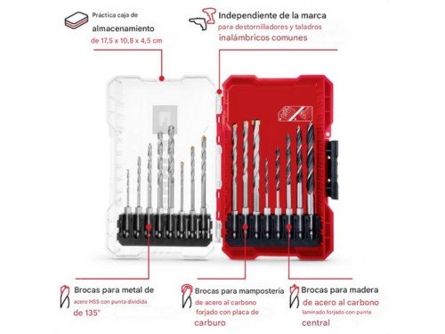 Set De Mechas x16 Pzs Encastre Hexagonal Einhell