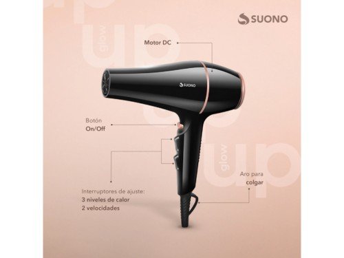 Set Suono Planchita de Cerámica y Secador de Pelo Temp. Regulable