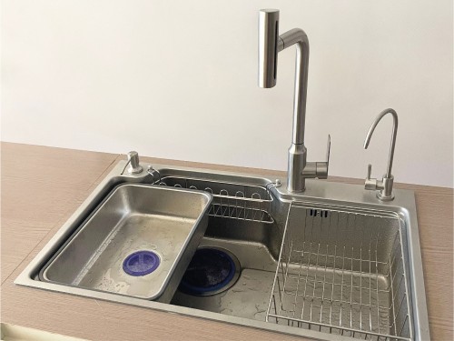 Bacha Inteligente De Cocina Acero AISI 304 Set Griferia SS-950