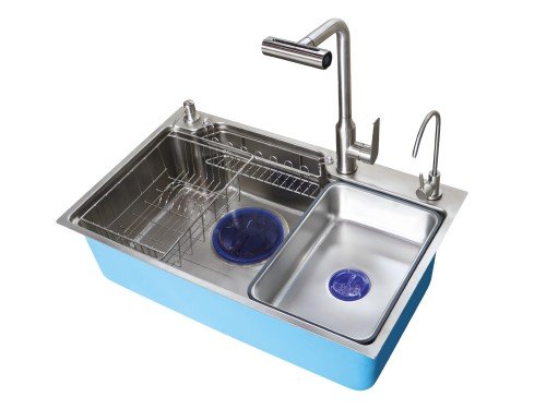 Bacha Inteligente De Cocina Acero AISI 304 Set Griferia SS-950