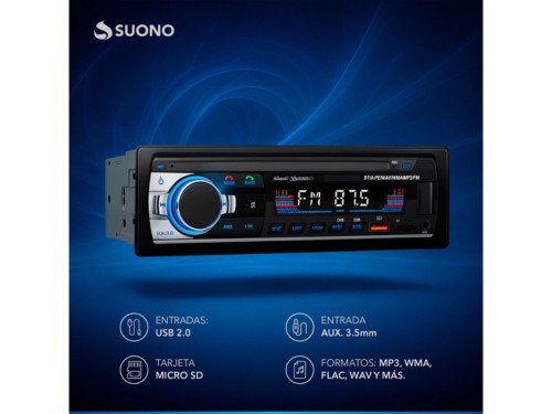 Estéreo para Auto Fijo Bluetooth USB con Control