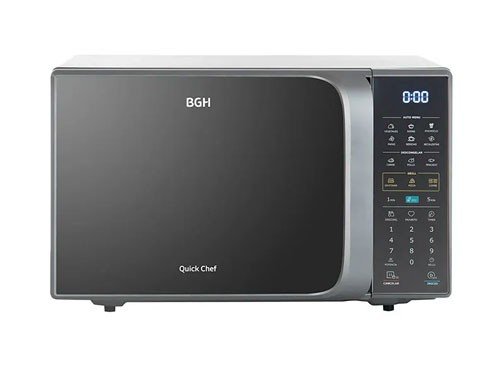 Microondas BGH Digital Plata 28lts Con Grill 1250w