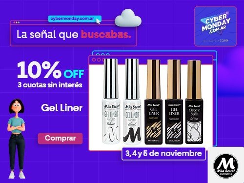 Gel Liner Mia Secret: Gold y Silver