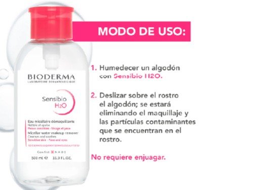 Bioderma Sensibio H2O Agua Micelar Desmaquillante Piel Sensible x500ml