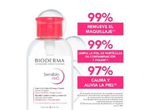 Bioderma Sensibio H2O Agua Micelar Desmaquillante Piel Sensible x500ml