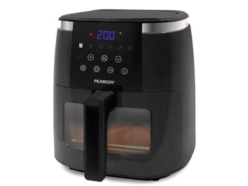 Freidora Sin Aceite Peabody 6.5L Digital Visor Negra PE-AFD650N