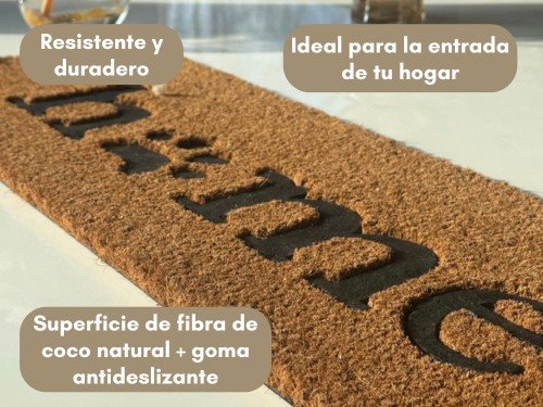 Felpudo Exterior Coco Home Huella Tapete Alfombra Goma Calada Deco