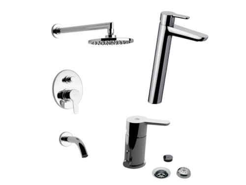 Combo Grifería Monocomando FV Puelo 3 Piezas para Baño color cromo