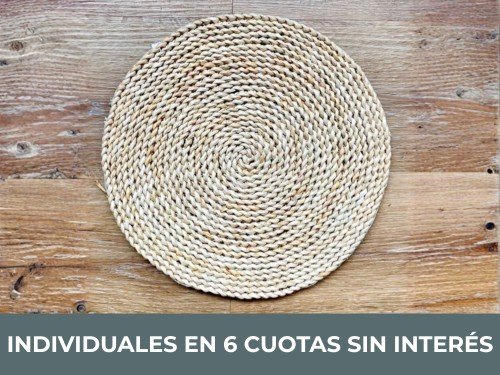 Individual Maiz 30cm Rustico Artesanal Ideal para la Mesa Deco Hogar