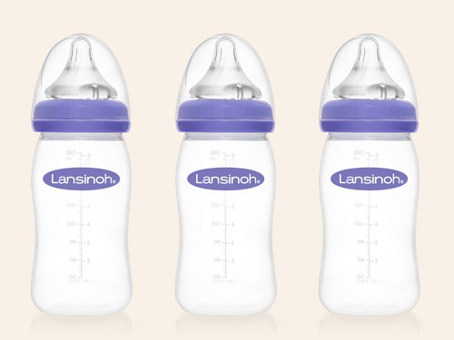 Trio de mamaderas para leche materna 240 ml Lansinoh (Pack x 3 unid.)