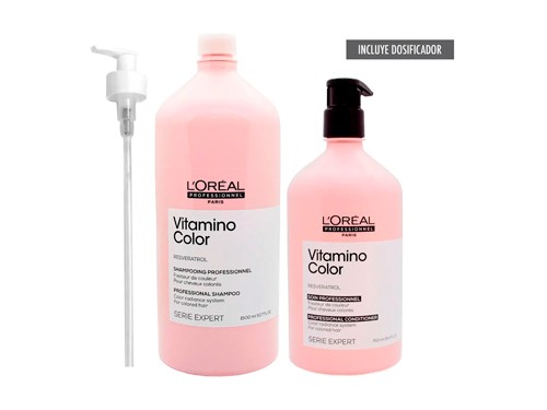 Loreal Vitamino Color Kit Shampo 1500ml + Enjuague 750ml