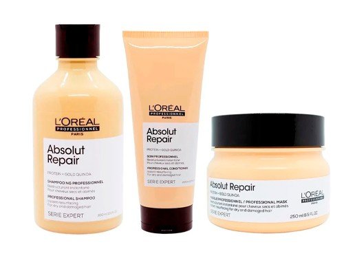 Loreal Absolut Repair Kit Shampoo + Enjuague + Mascara Chico