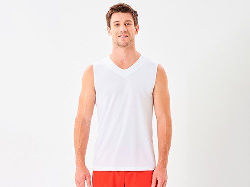 Remera sin mangas deportiva escote en V