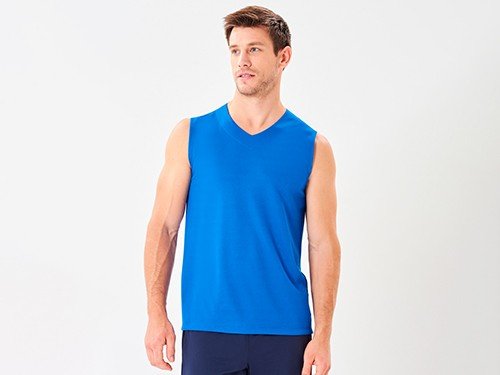 Remera sin mangas deportiva escote en V