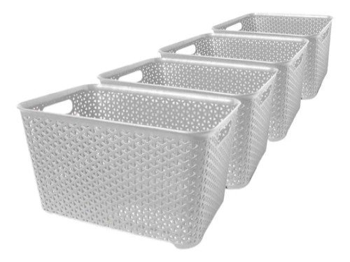 Canasto Organizador Ratan X4 Unid Mediano Colombraro