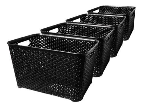 Canasto Organizador Ratan X4 Unid Mediano Colombraro