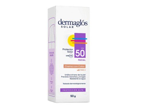Dermaglos Protector Solar Fps 50 facial x50 gr (Tono Medio)