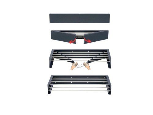 TENDER RETRACTIL INVISBLE NEGRO 1.00 MT 6 VARILLAS DE ALUM. PANORAMIC