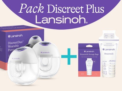 Pack Sacaleche manos libres Discreet Dúo + Bolsitas de Almac. x 50u