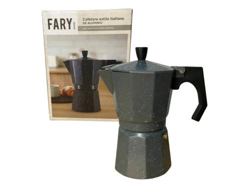 Cafetera Tipo Italiana Aluminio Para 6 Tazas Pocillos Café Fary Home