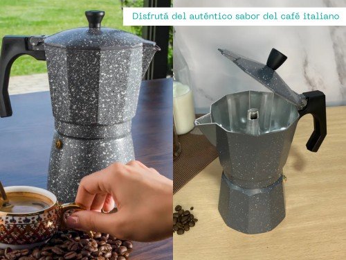 Cafetera Tipo Italiana Aluminio Para 6 Tazas Pocillos Café Fary Home