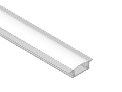 Perfil De Aluminio Plateado Para Tira Led Luz Por 2 metros