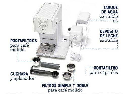 Cafetera Oster® PrimaLatte™ Touch Blanca BVSTEM6801W