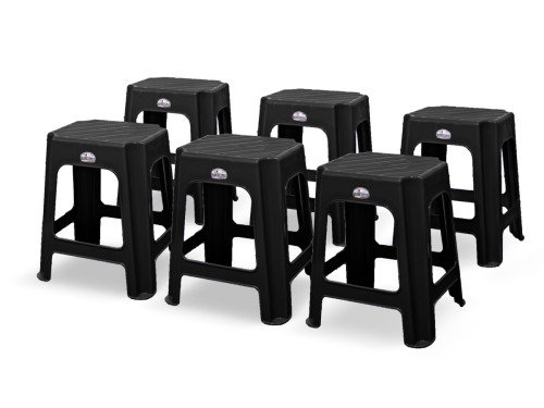 Banqueta Reforzada Rectangular Apilable X 6 Unid Colombraro